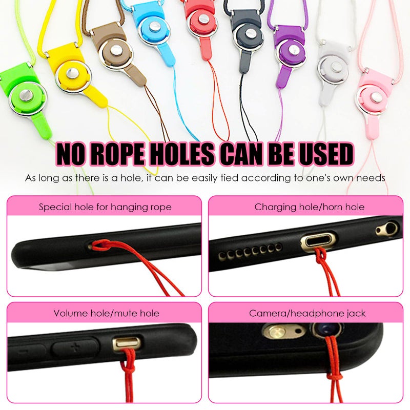 Chris.W 10Pcs Detachable Long Cell Phone Neck Lanyard, 18" Braided Neck Nylon Strap for Mobile Phone/Bus Card ID Card Badge Camera USB Flash Drive, Assorted Color - Image 1